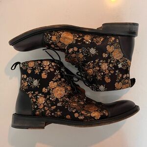 Taft Black and Gold Floral Men's Boots